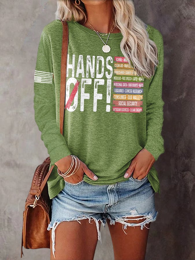🔥Buy 3 Get 15% Off🔥Women's Retro Hands Off Protest Print T-Shirt