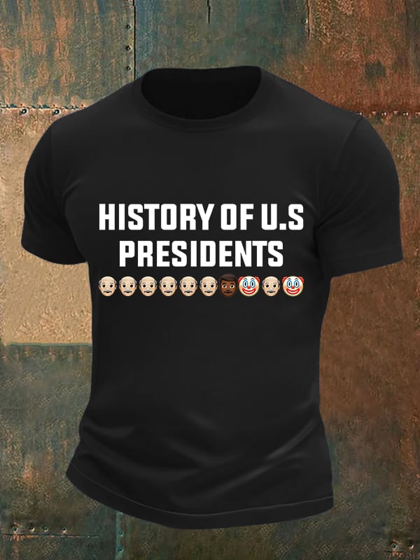 🔥Buy 3 Get 15% Off🔥Men's History Of US Presidents Print T-Shirt