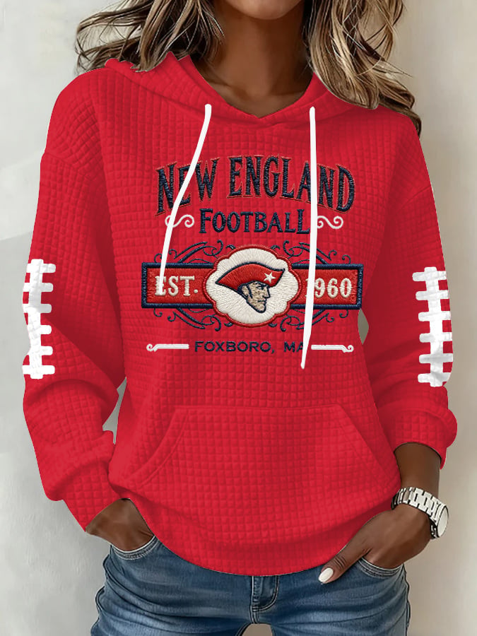 Women's Football Print Hoodie Sweatshirt