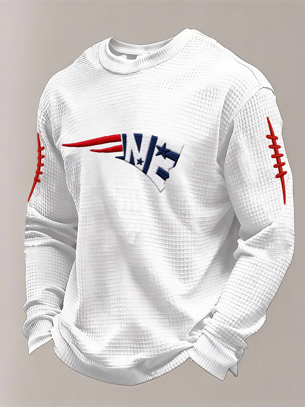 Men’s Football Graphic Waffle Knit Long Sleeve Crewneck T-Shirt
