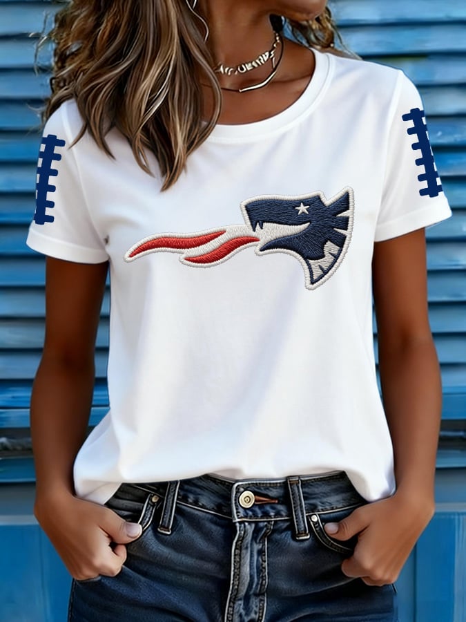 Women's rugby-print T-shirt