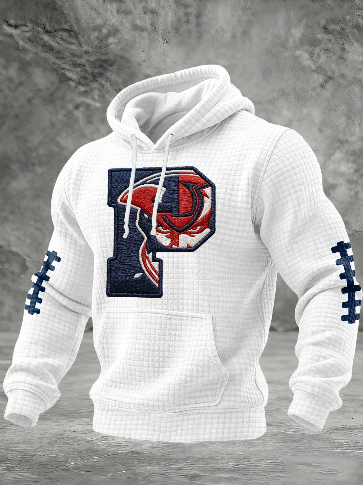 Men's Rugby Print Hooded Sweatshirt