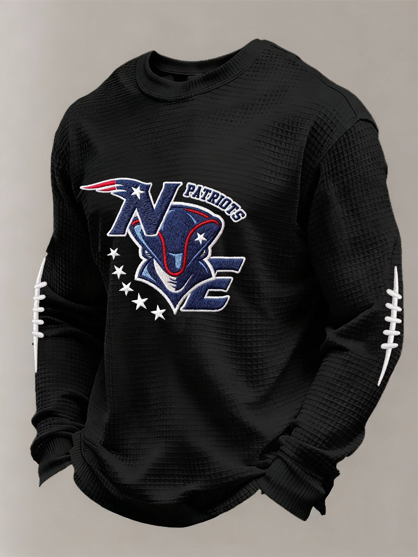 Men’s Football Graphic Waffle Knit Long Sleeve Crewneck T-Shirt