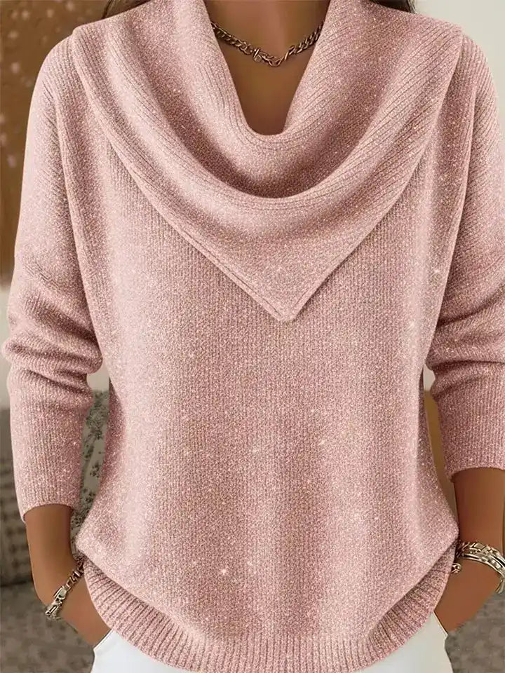 ๐ CLEARANCE SALE๐ฅ Vintage Soft Triangle Neck Sequined Shiny Sweater Top