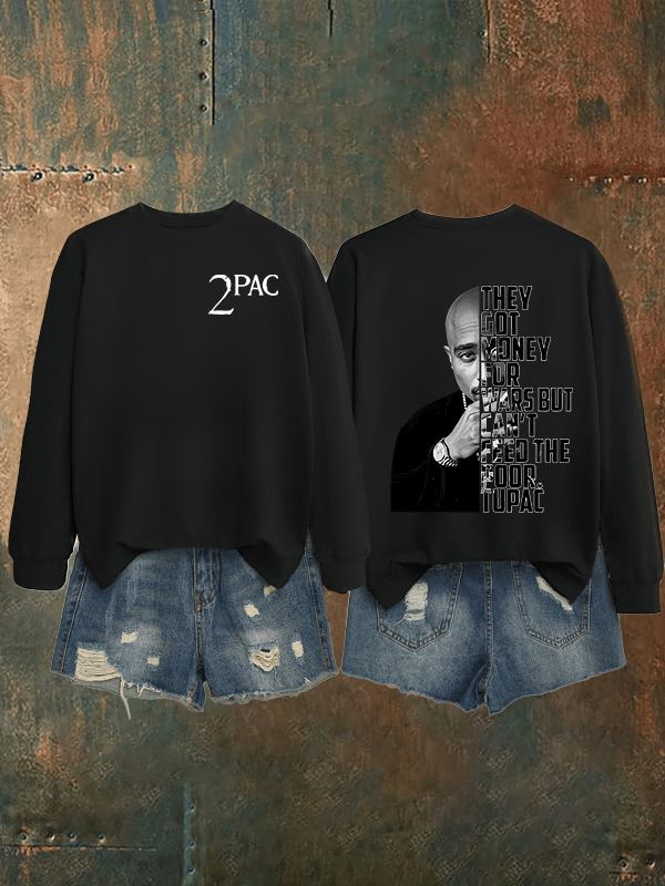 Women's 2Pac Rapper Print Sweatshirt