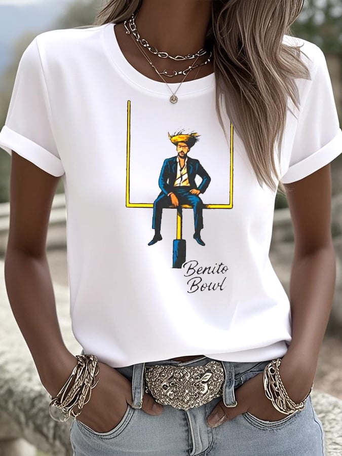 Women's Printed Round Neck T-Shirt