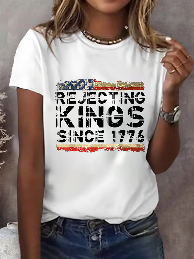 Women's Fashion Casual FDT Reject King Tiger Print T-shirt