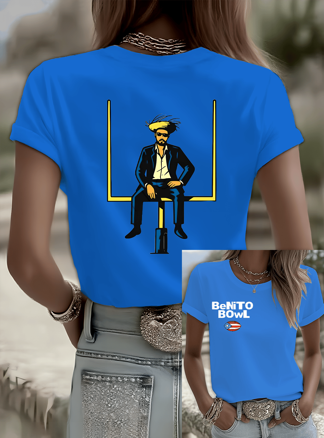 Puerto Rico Singer Benito Bowl Printed T-shirts