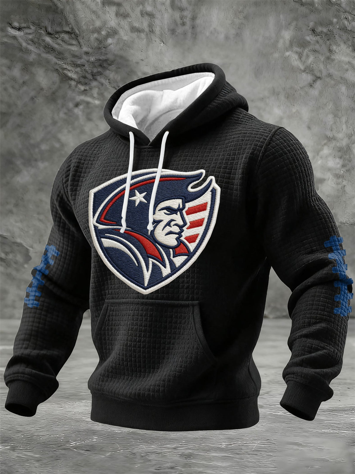 Men's rugby print hooded sweatshirt