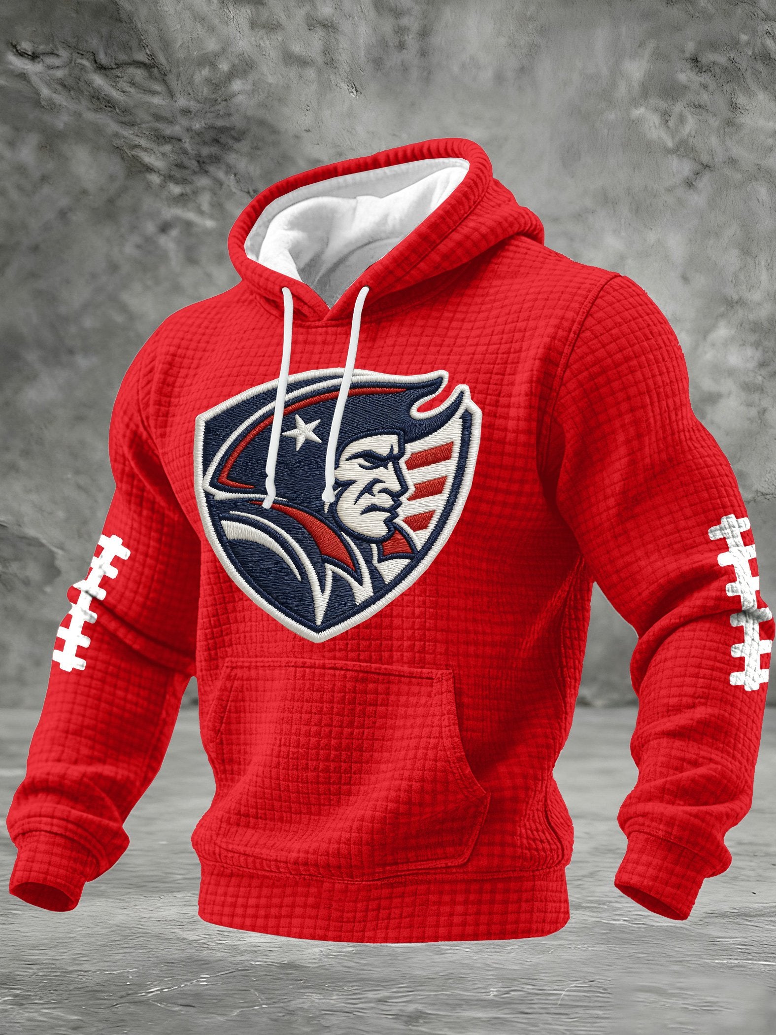 Men's rugby print hooded sweatshirt