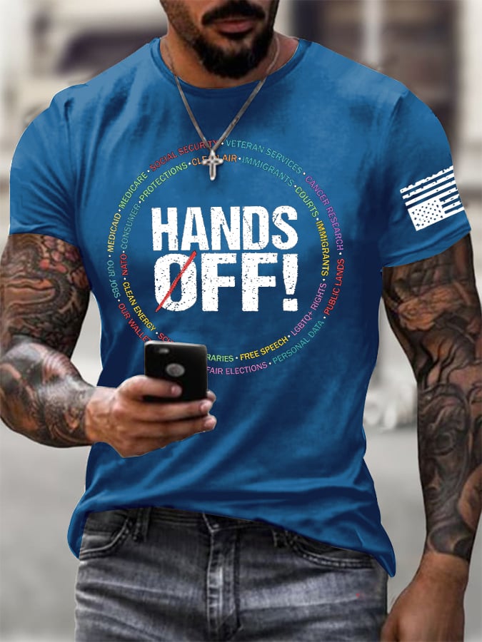 🔥Buy 3 Get 15% Off🔥Men'S Retro Hands Off Protest Print T-Shirt
