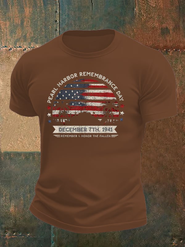 🔥Buy 3 Get 15% Off Men's Pearl Harbor Memorial Day Hawaii USA Flag Day of Infamy T-shirt