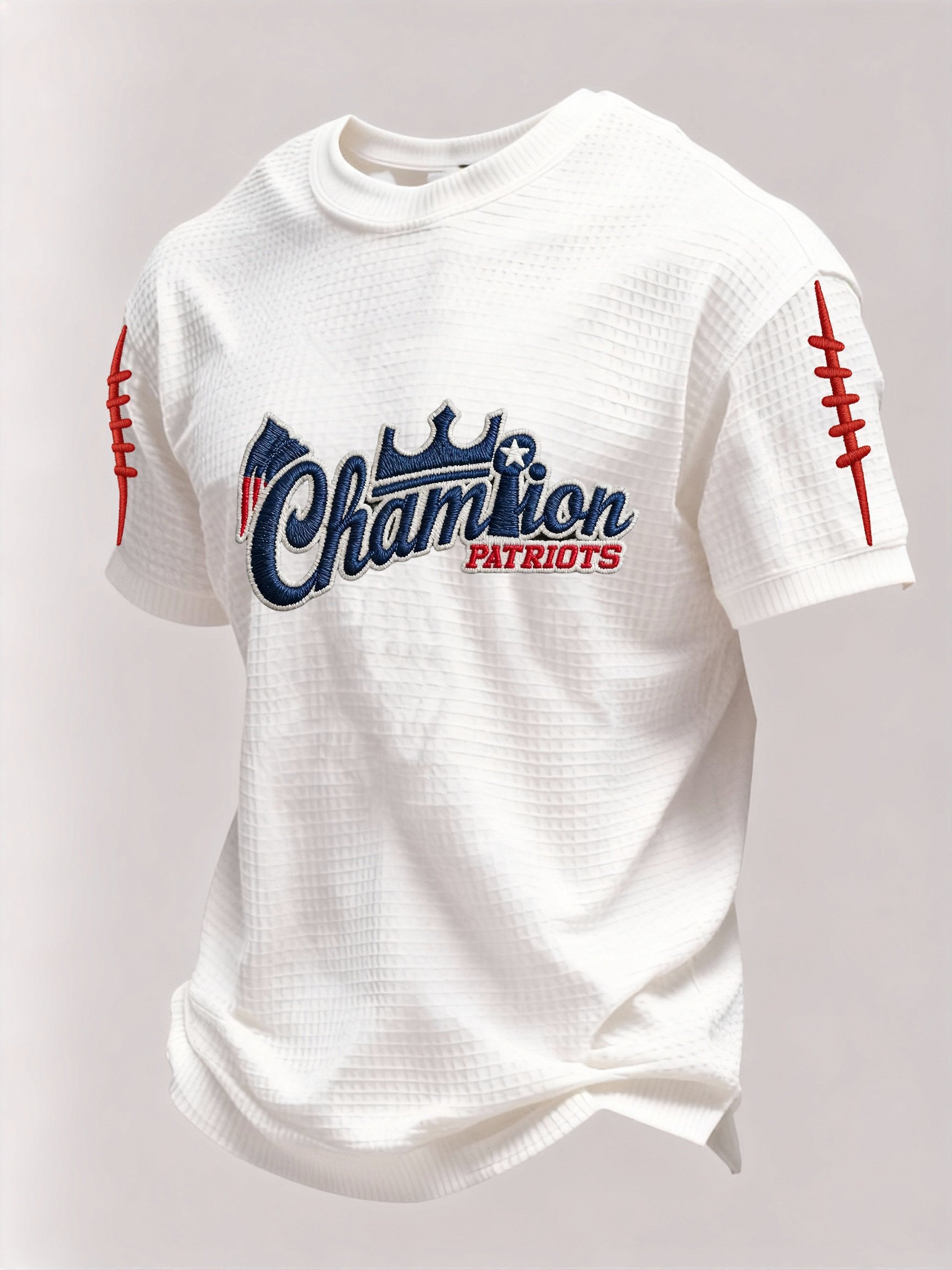 Men’s Football Graphic Waffle Knit Short Sleeve Crewneck T-Shirt