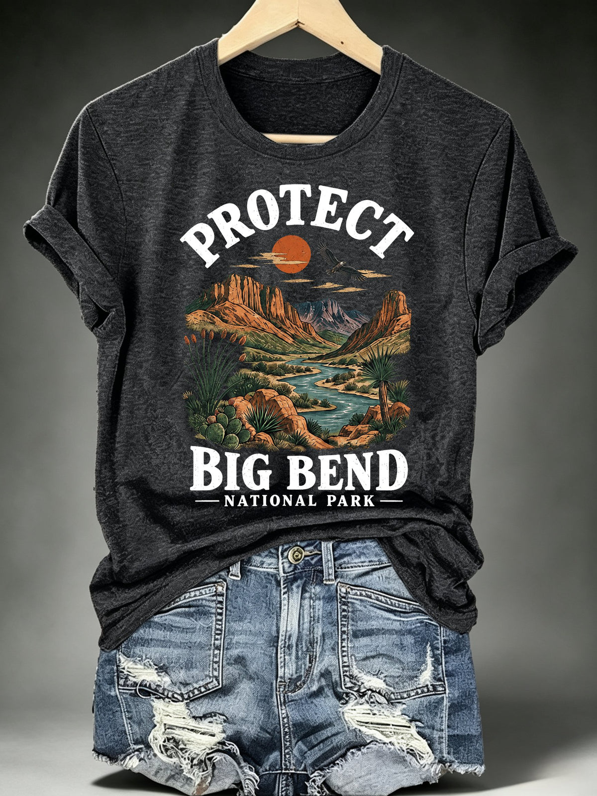 Women's Protect Big Bend National Park, Scenic Desert Landscape T-Shirt
