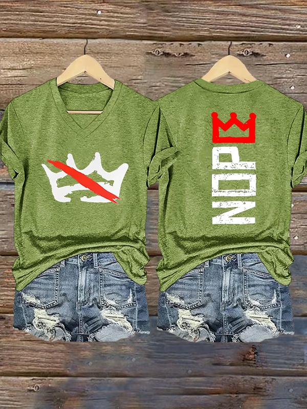 🔥Buy 3 Get 15% Off Women's Nope, No Kings In America Print T-shirt