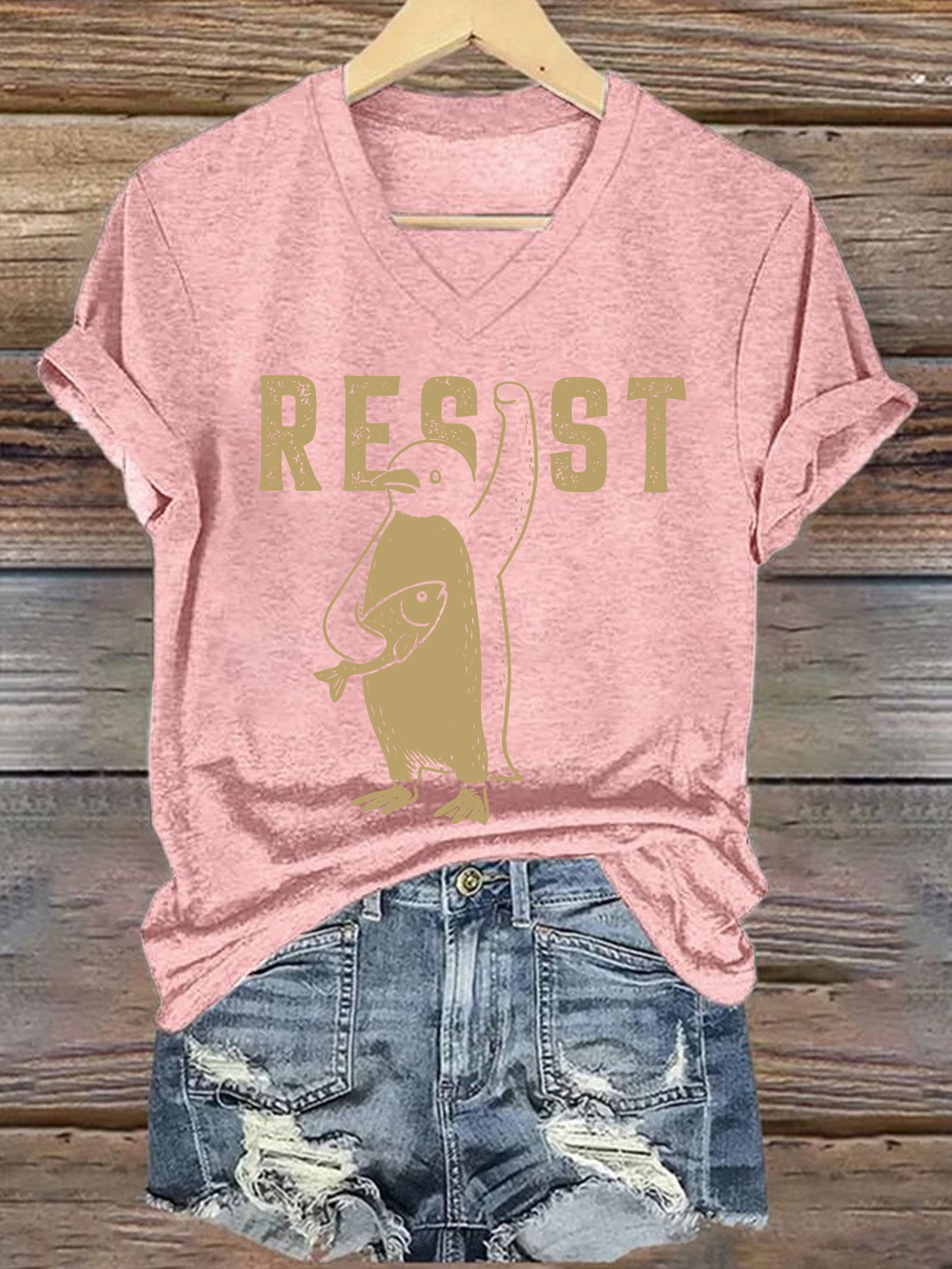 🔥Buy 3 Get 15% Off🔥Women's Penguin Resist Printed Short-Sleeved T-Shirt