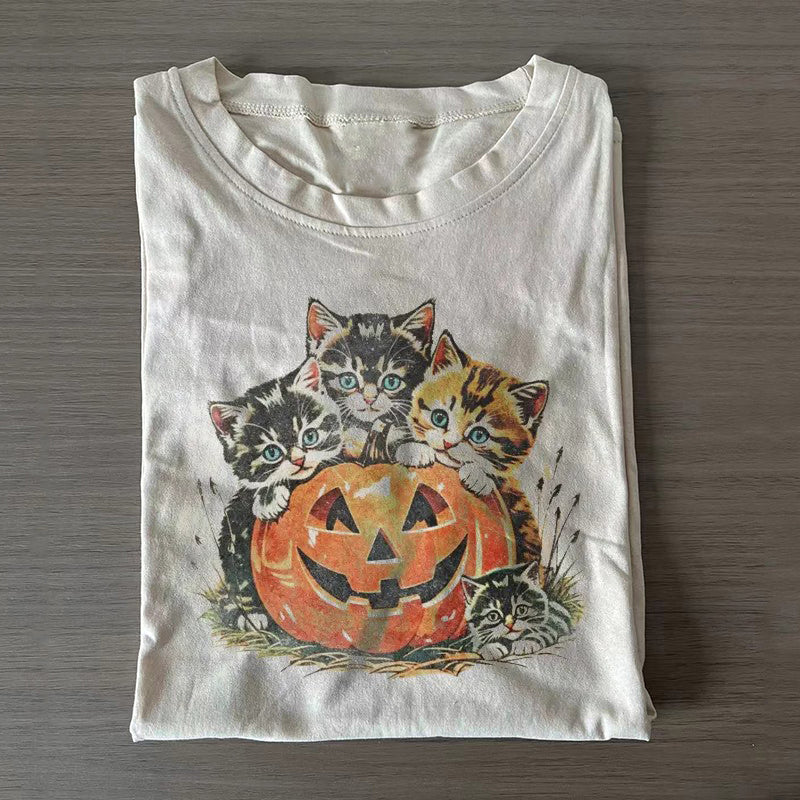Vintage 90s Cat Halloween T-shirt