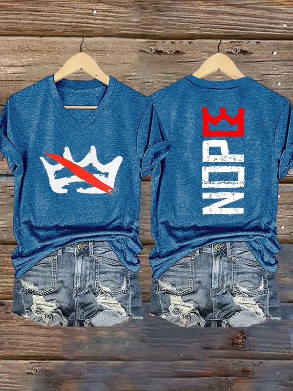 🔥Buy 3 Get 15% Off Women's Nope, No Kings In America Print T-shirt