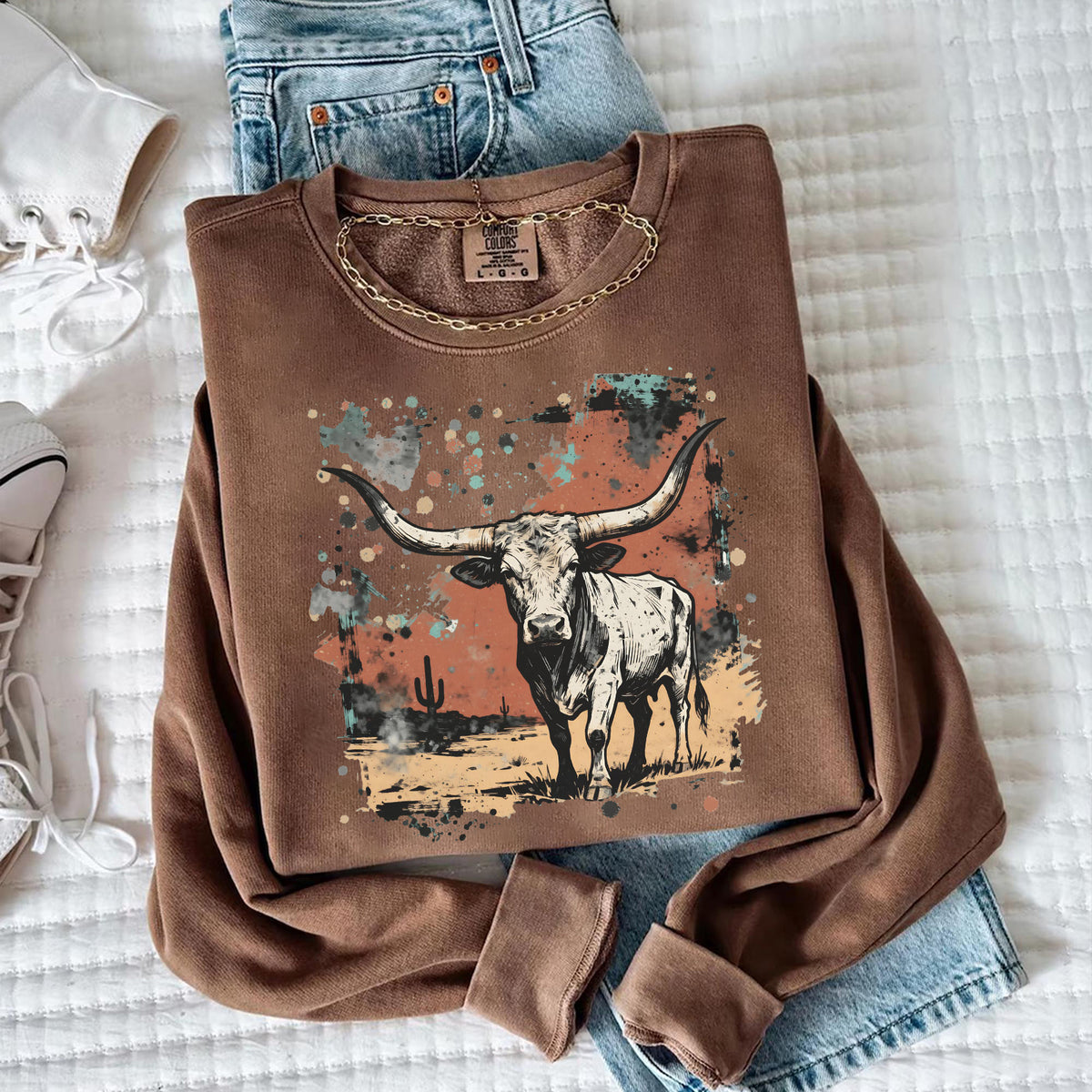 Western Longhorn Bull Sweatshirt