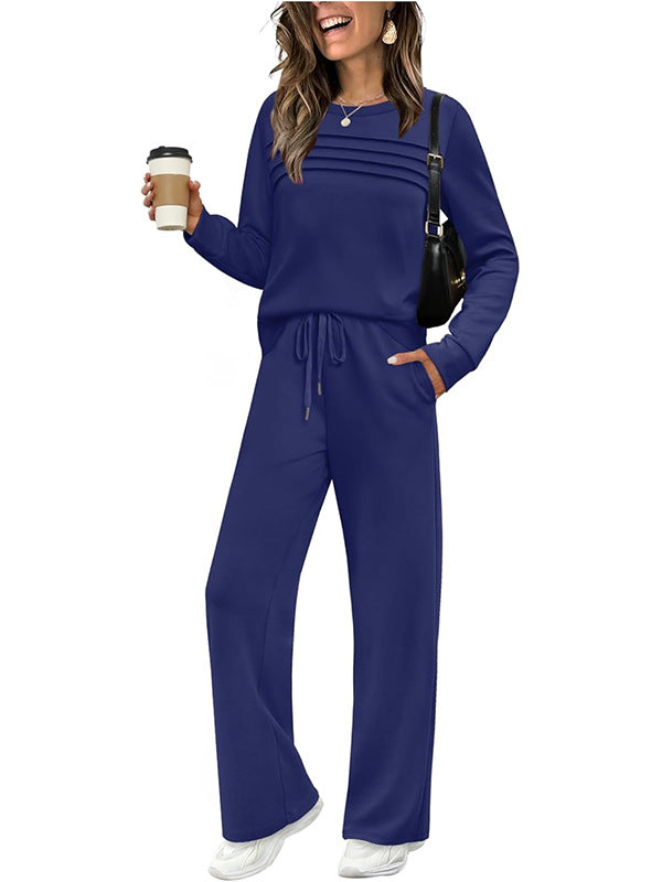 New Arrival 🔥Women's Crew Neck Top & Drawstring Pants Set
