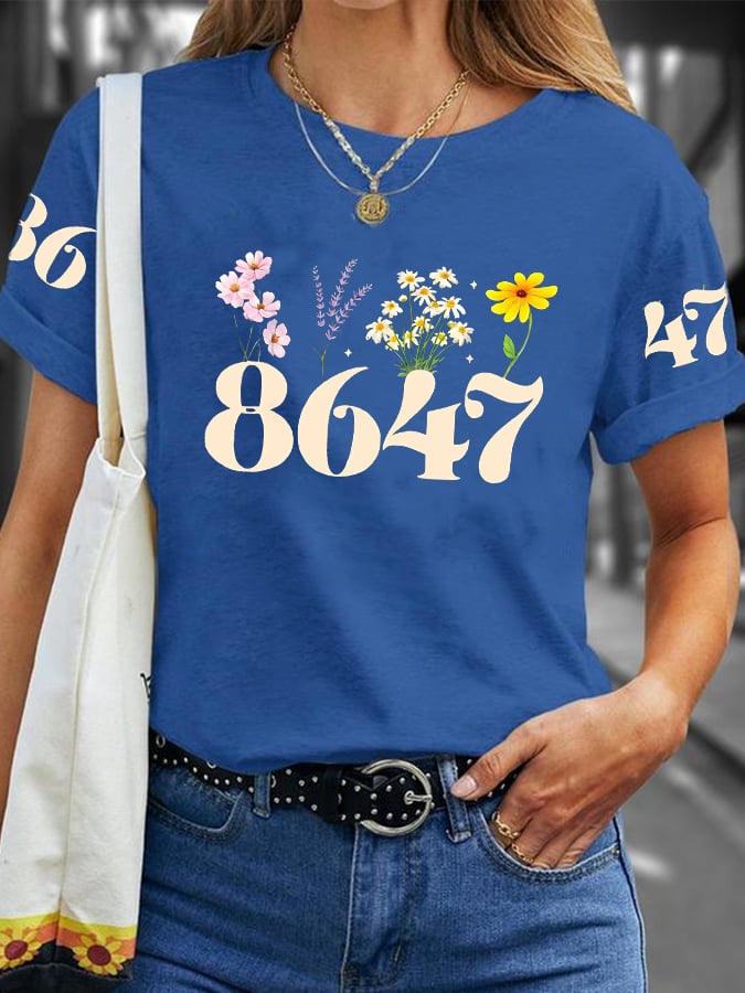 🔥Buy 3 Get 15% Off🔥Women's Floral 8647 Printed Casual T-Shirt