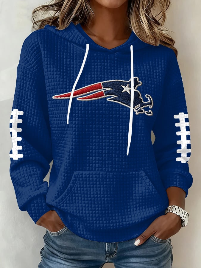 Women's Football Print Hoodie Sweatshirt