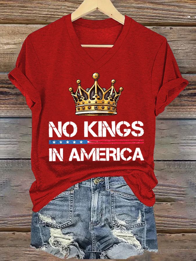 🔥Buy 3 Get 15% Off🔥Women's No Kings In America Printed Casual T-Shirt