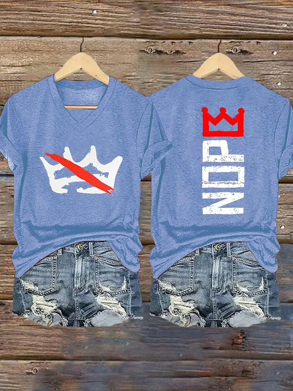 🔥Buy 3 Get 15% Off Women's Nope, No Kings In America Print T-shirt