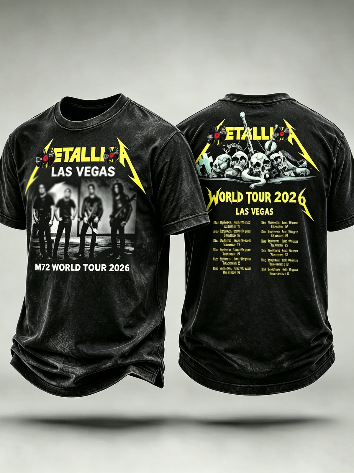 Men's Short-Sleeve T-Shirt with Music Tour Print
