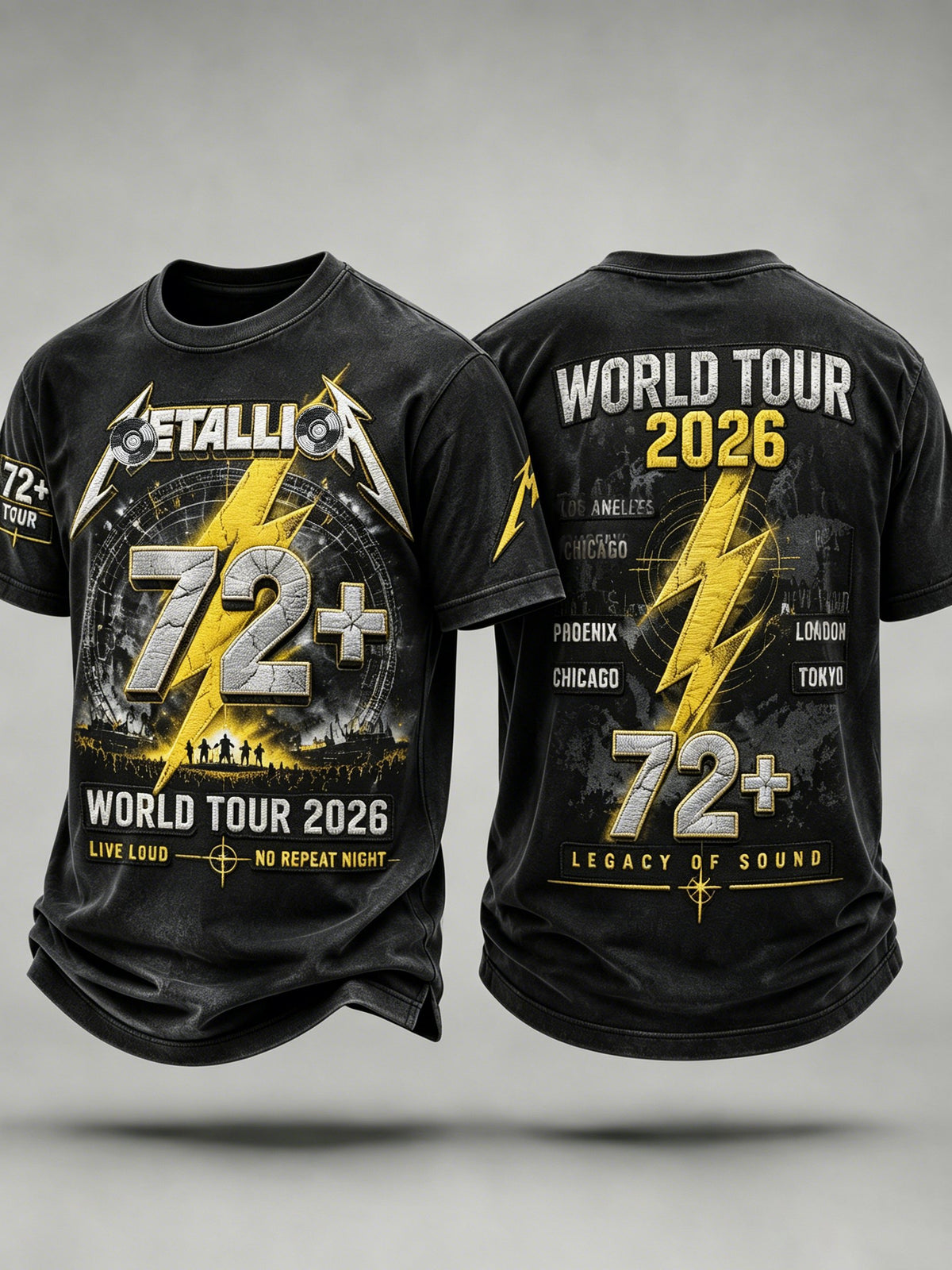 Men's Short-Sleeve T-Shirt with Music Tour Print