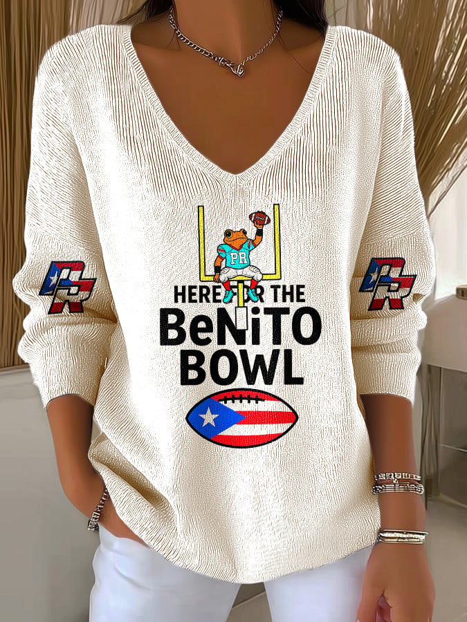 Puerto Rico colorful casual Women's Printed Long Sleeve Top