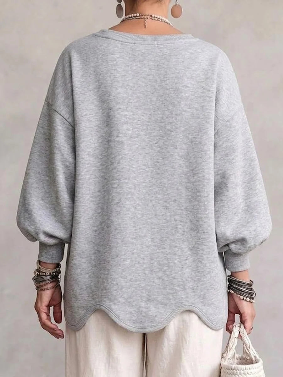 Oversized Sweatshirt With A Wavy Hem