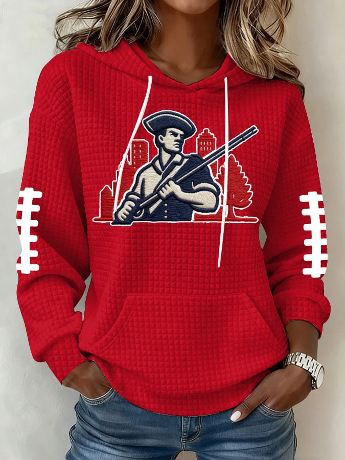 Women's Football Print Hoodie Sweatshirt