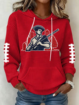 Women's Football Print Hoodie Sweatshirt