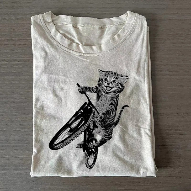 Cat Riding a Bicycle T-shirt
