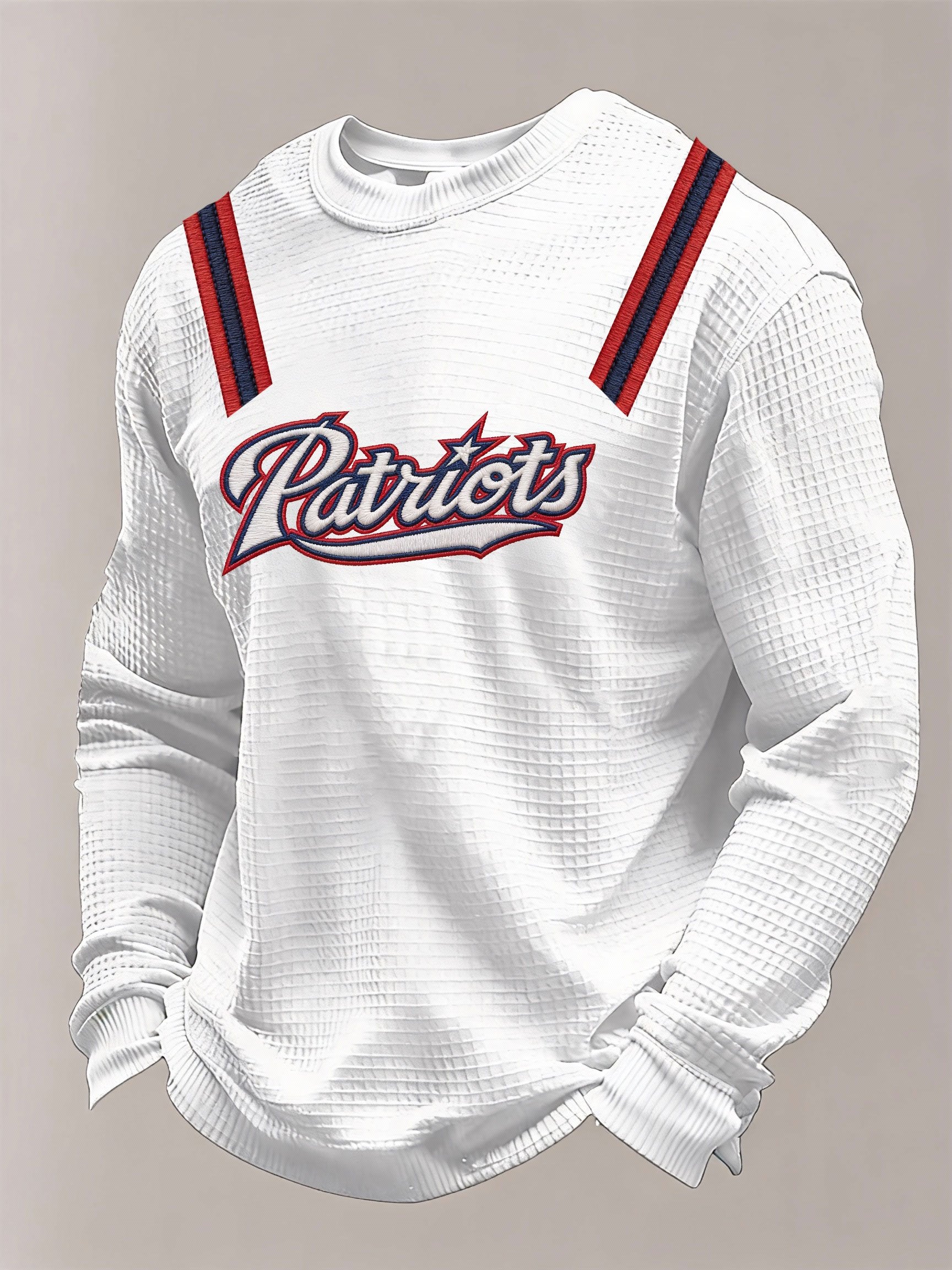 Men’s Football Graphic Waffle Knit Long Sleeve Crewneck T-Shirt
