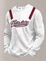 Men’s Football Graphic Waffle Knit Long Sleeve Crewneck T-Shirt