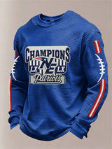 Men’s Football Graphic Waffle Knit Long Sleeve Crewneck T-Shirt