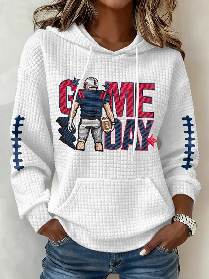 Women's Football Print Hoodie Sweatshirt