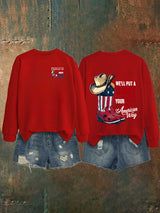 🔥Buy 3 Get 15% Off Women's  WE'LL PUT A B00T IN YOUR ASS Print   Sweatshirt