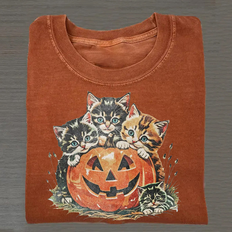 Vintage 90s Cat Halloween T-shirt