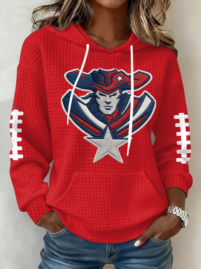 Women's Football Print Hoodie Sweatshirt