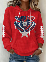 Women's Football Print Hoodie Sweatshirt
