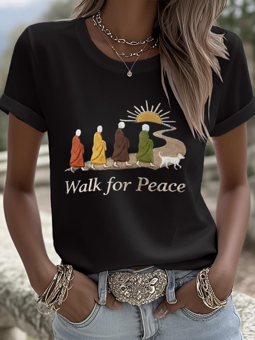 Women's Walk For Peace  Art  Print T-Shirt