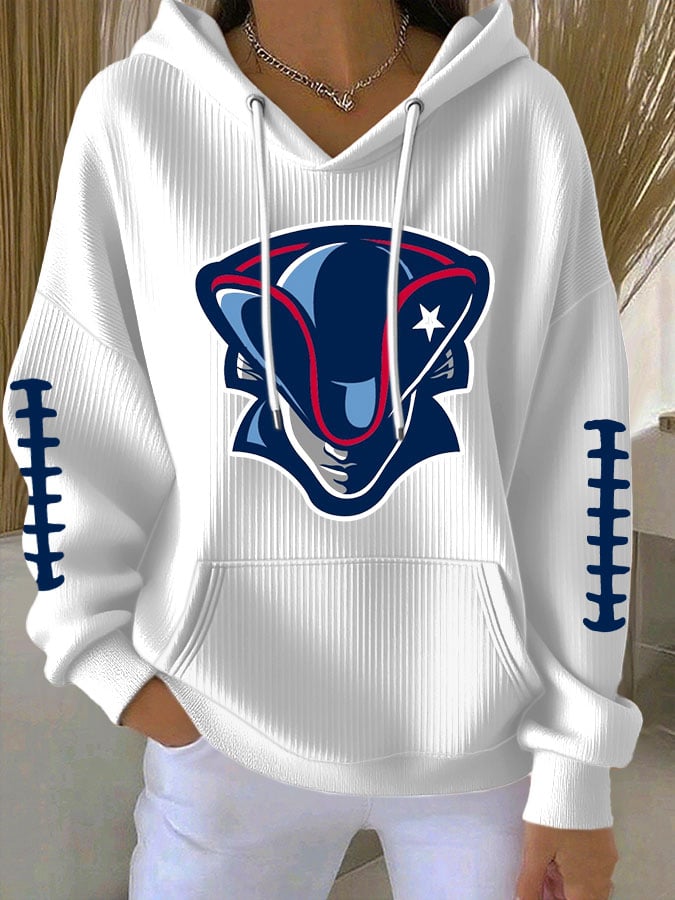 Women's Football Print Casual Hoodie