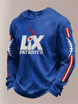 Men’s Football Graphic Waffle Knit Long Sleeve Crewneck T-Shirt