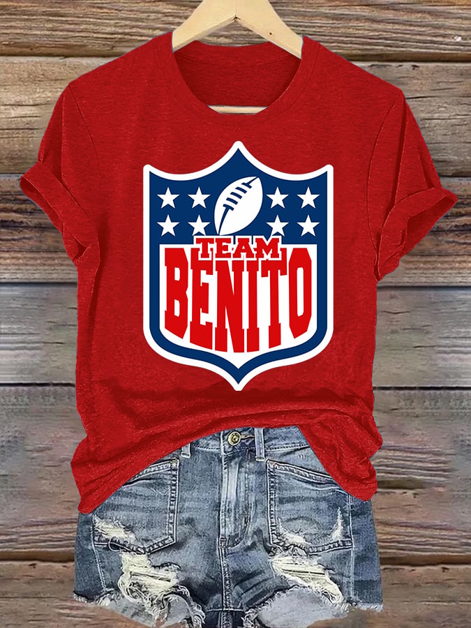 Women's  Team Benito Puerto Rico Print Casual Tee