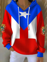 Women's Puerto Rico Art Printed Hoodie