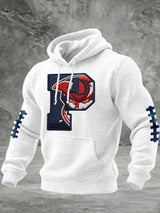 Men's Rugby Print Hooded Sweatshirt