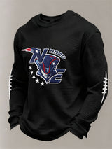 Men’s Football Graphic Waffle Knit Long Sleeve Crewneck T-Shirt